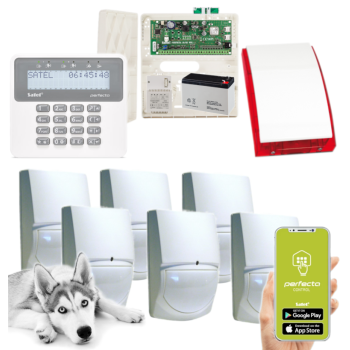 ZESTAW ALARMOWY SATEL PERFECTA 16 SET-A 6 CZUJEK SWAN QUAD + PRF-LCD + SYRENA SP-4001 R